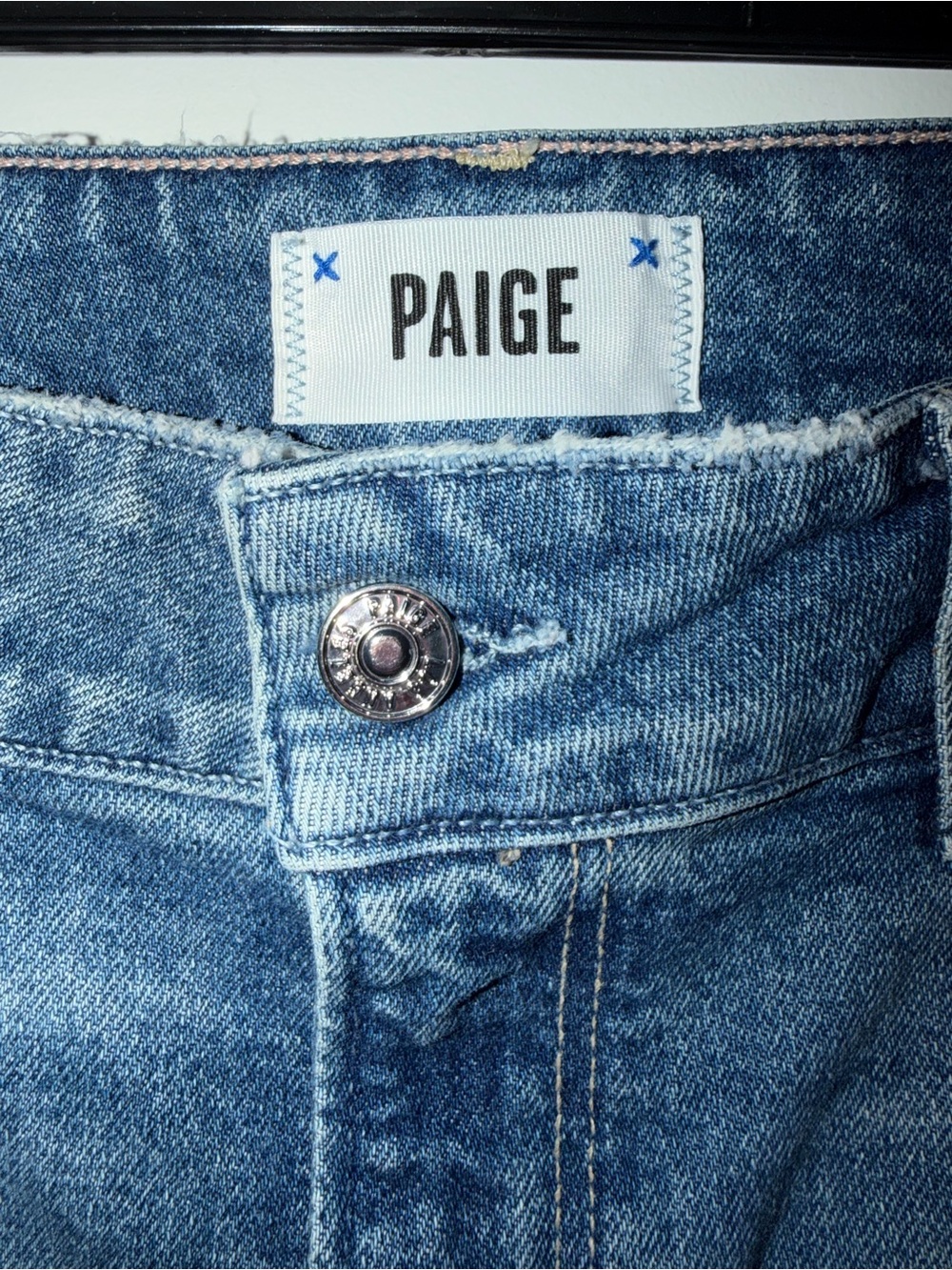 PAIGE Light Blue Wide-Leg Cropped Jeans with Cuffed Hem - Picture 5 of 10